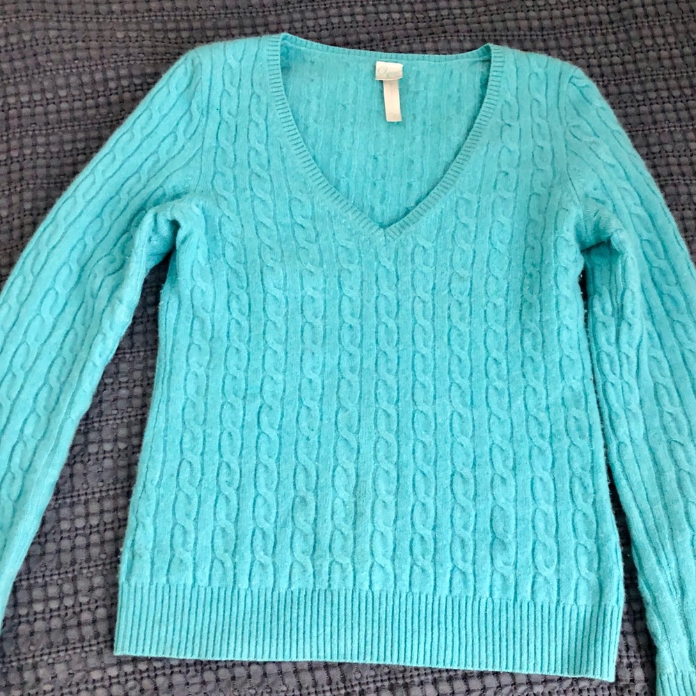 Aqua Cashmere V-Neck Sweater